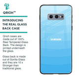 Wavy Blue Pattern Glass Case for Samsung Galaxy S10E