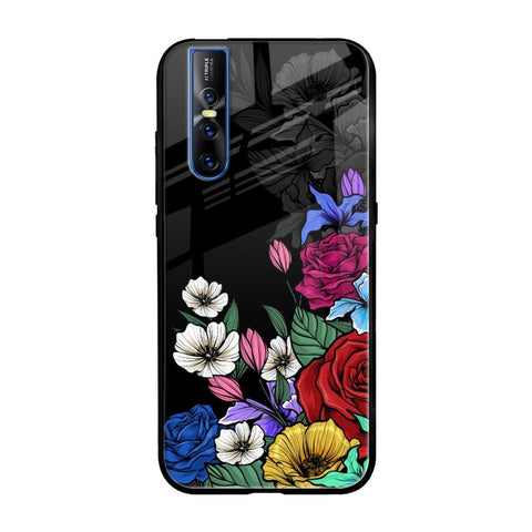 Rose Flower Bunch Art Vivo V15 Pro Glass Back Cover Online