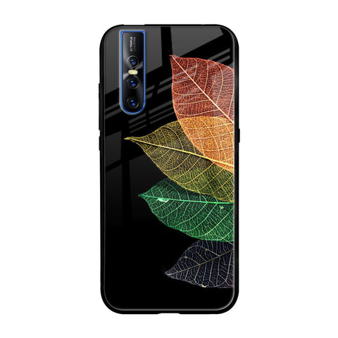 Colorful Leaves Vivo V15 Pro Glass Back Cover Online