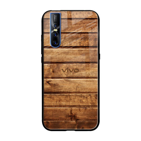 Wooden Planks Vivo V15 Pro Glass Back Cover Online