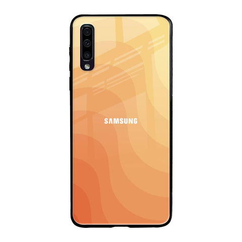 Orange Curve Pattern Samsung Galaxy A50 Glass Back Cover Online