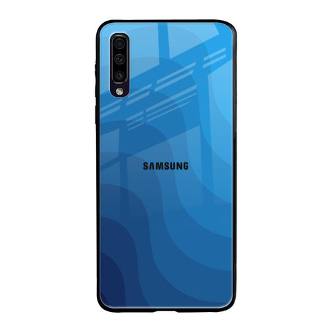 Blue Wave Abstract Samsung Galaxy A50 Glass Back Cover Online