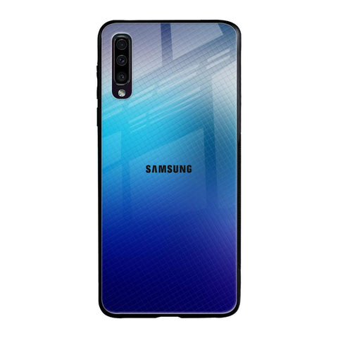 Blue Rhombus Pattern Samsung Galaxy A50 Glass Back Cover Online