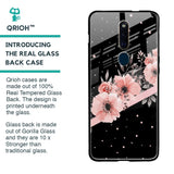 Floral Black Band Glass Case For Oppo F11 Pro