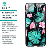 Tropical Leaves & Pink Flowers Glass case for Oppo F11 Pro