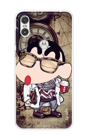 Nerdy Shinchan Motorola One Back Cover