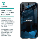 Polygonal Blue Box Glass Case For Samsung Galaxy A70