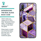 Purple Rhombus Marble Glass Case for Realme 3 Pro