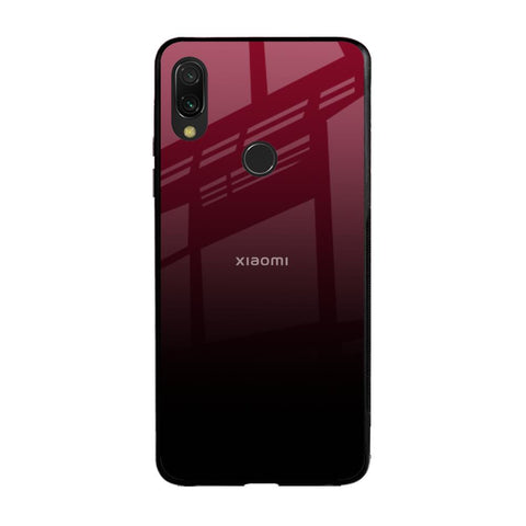 Wine Red Xiaomi Redmi Note 7S Glass Back Cover Online