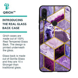 Purple Rhombus Marble Glass Case for Xiaomi Redmi Note 7S