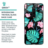 Tropical Leaves & Pink Flowers Glass case for Xiaomi Redmi K20