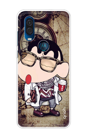 Nerdy Shinchan Motorola One Vision Back Cover