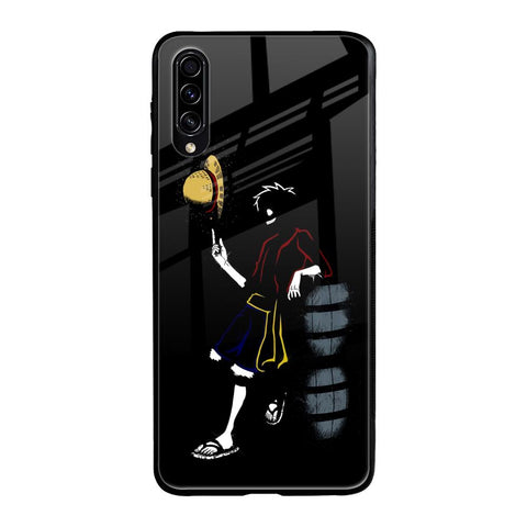 Luffy Line Art Samsung Galaxy A30s Glass Back Cover Online