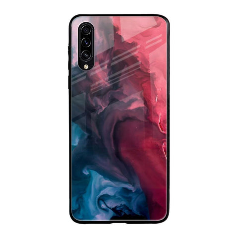 Blue & Red Smoke Samsung Galaxy A30s Glass Back Cover Online