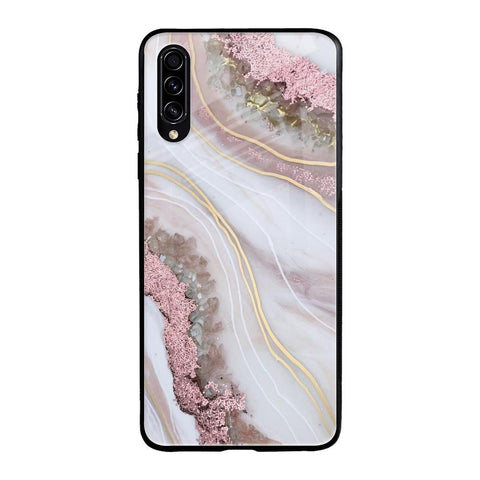 Pink & Gold Gllitter Marble Samsung Galaxy A30s Glass Back Cover Online