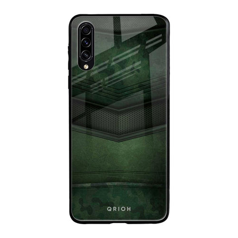 Green Leather Samsung Galaxy A30s Glass Back Cover Online