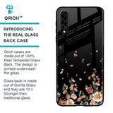 Floating Floral Print Glass Case for Samsung Galaxy A30s