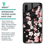 Black Cherry Blossom Glass Case for Samsung Galaxy A30s