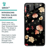 Black Spring Floral Glass Case for Samsung Galaxy A30s