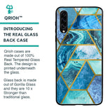 Turquoise Geometrical Marble Glass Case for Samsung Galaxy A30s