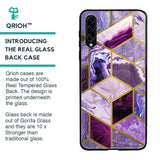 Purple Rhombus Marble Glass Case for Samsung Galaxy A30s