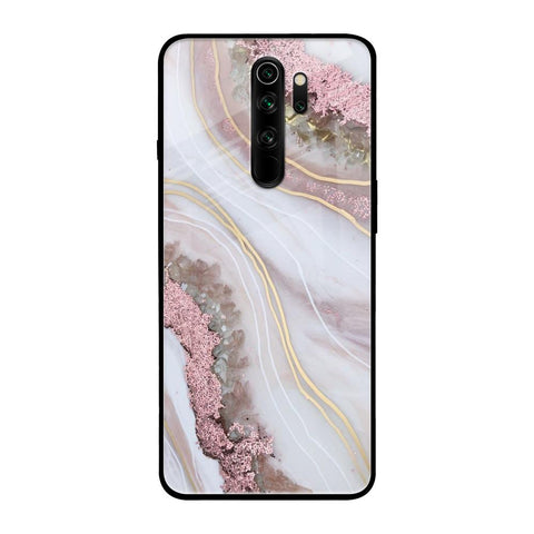 Pink & Gold Gllitter Marble Xiaomi Redmi Note 8 Pro Glass Back Cover Online