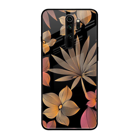 Lines Pattern Flowers Xiaomi Redmi Note 8 Pro Glass Back Cover Online