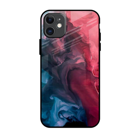 Blue & Red Smoke iPhone 11 Glass Back Cover Online