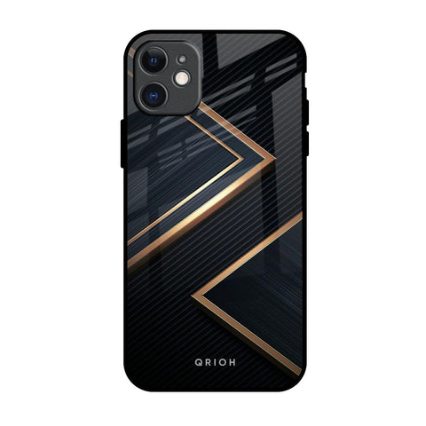 Sleek Golden & Navy iPhone 11 Glass Back Cover Online