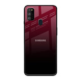 Wine Red Samsung Galaxy M30s Glass Back Cover Online