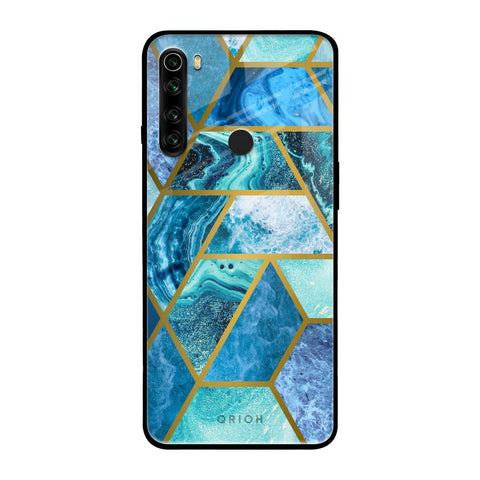 Turquoise Geometrical Marble Xiaomi Redmi Note 8 Glass Back Cover Online