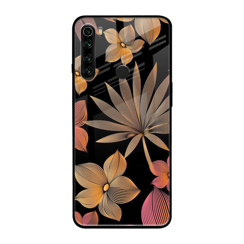 Lines Pattern Flowers Xiaomi Redmi Note 8 Glass Back Cover Online