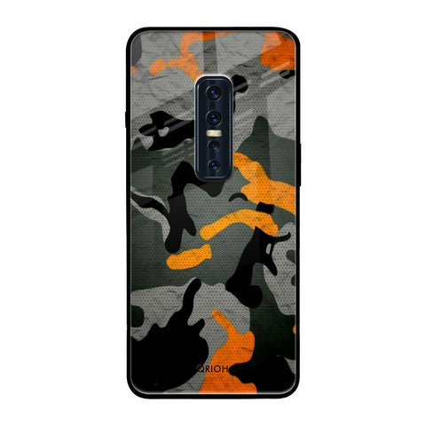 Camouflage Orange Vivo V17 Pro Glass Back Cover Online
