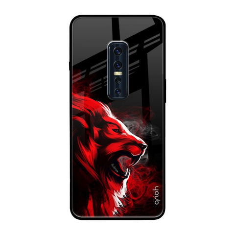 Red Angry Lion Vivo V17 Pro Glass Back Cover Online