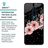 Floral Black Band Glass Case For OnePlus 7T Pro