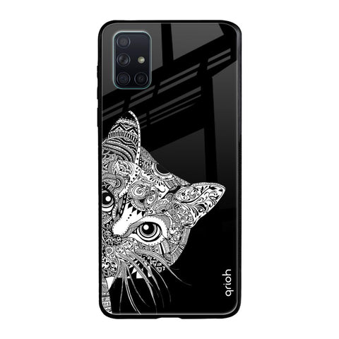 Kitten Mandala Samsung Galaxy A71 Glass Back Cover Online