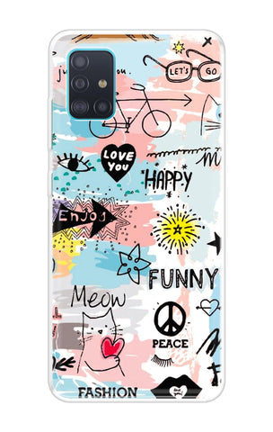 Happy Doodle Samsung Galaxy A71 Back Cover