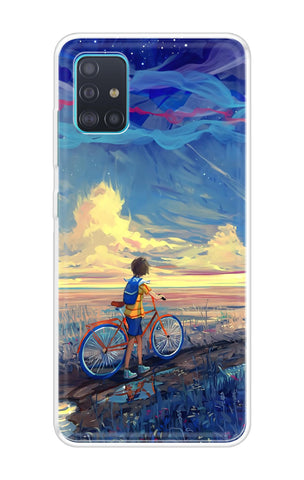 Riding Bicycle to Dreamland Samsung Galaxy A71 Back Cover