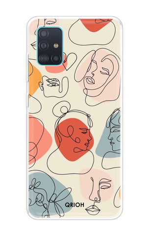 Abstract Faces Samsung Galaxy A71 Back Cover