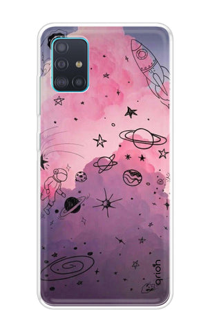 Space Doodles Art Samsung Galaxy A71 Back Cover