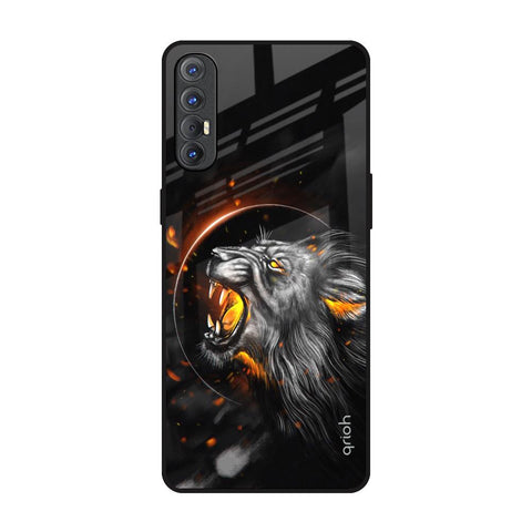 Aggressive Lion Oppo Reno 3 Pro Glass Back Cover Online