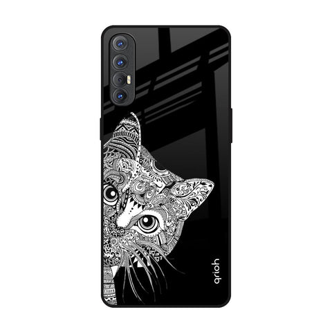 Kitten Mandala Oppo Reno 3 Pro Glass Back Cover Online