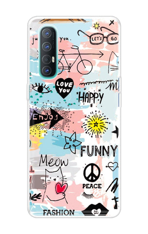 Happy Doodle Oppo Reno 3 Pro Back Cover