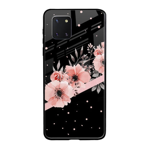 Floral Black Band Samsung Galaxy Note 10 lite Glass Back Cover Online