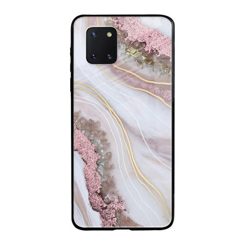Pink & Gold Gllitter Marble Samsung Galaxy Note 10 lite Glass Back Cover Online