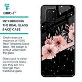 Floral Black Band Glass Case For Samsung Galaxy Note 10 lite