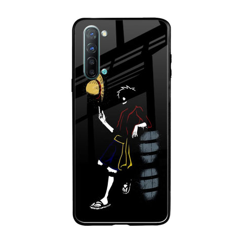 Luffy Line Art Oppo Reno 3 Glass Back Cover Online