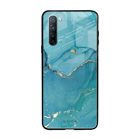 Blue Golden Glitter Oppo Reno 3 Glass Back Cover Online