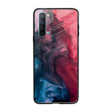 Blue & Red Smoke Oppo Reno 3 Glass Back Cover Online