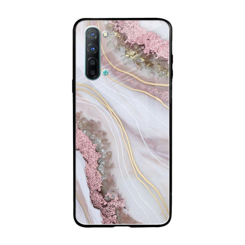 Pink & Gold Gllitter Marble Oppo Reno 3 Glass Back Cover Online